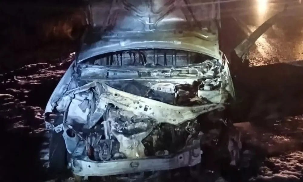 CHOQUE VIOLENTO, CAMIONETA SE INCENDIO TRAS IMPACTO
