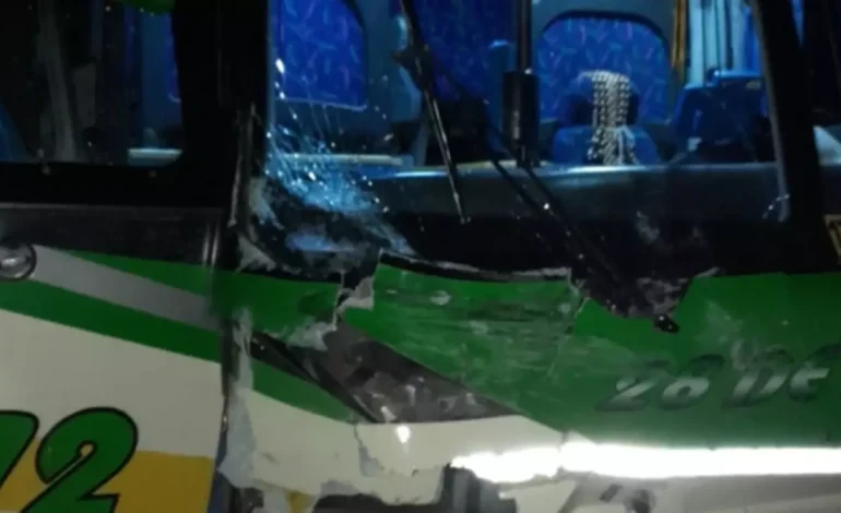 COLECTIVO 28 DE JULIO CHOCÓ EN LA ENTRADA A MADRYN