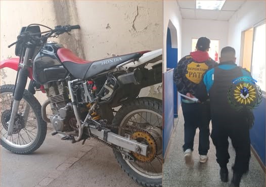 LO ATRAPARON CON MOTO ROBADA