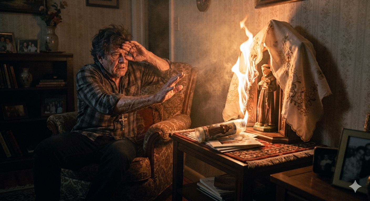 POR CULPA DE UN SANTO CASI SE LE INCENDIA LA CASA